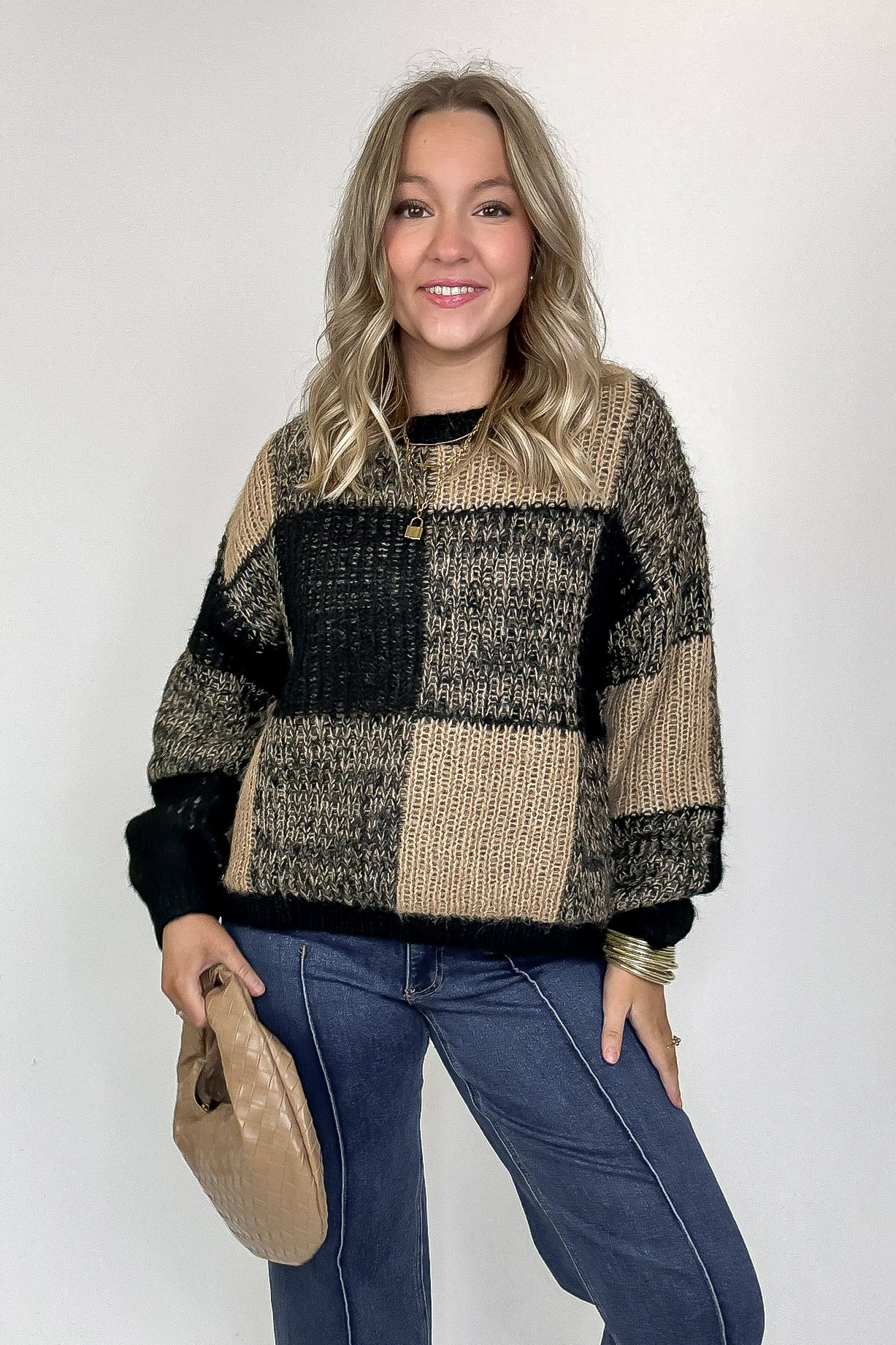 Cozy Grove Plaid Knit Sweater - Madison and Mallory