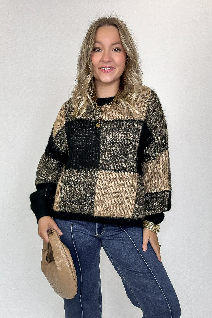 Cozy Grove Plaid Knit Sweater - Madison and Mallory