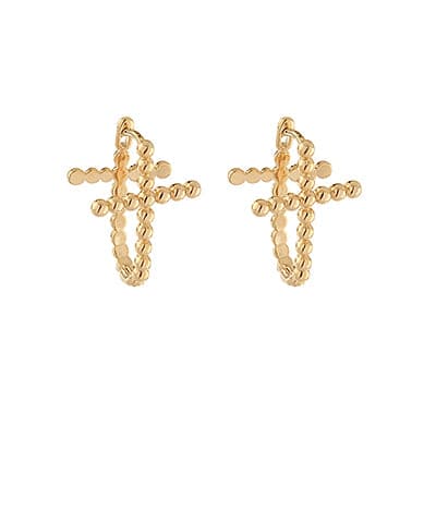  Elevated Vision Double Cross Texture Huggie Hoop Earrings - Madison and Mallory