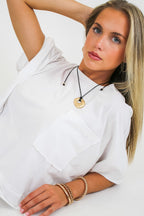 Earthbound Hammered Disc Cord Necklace - Madison and Mallory