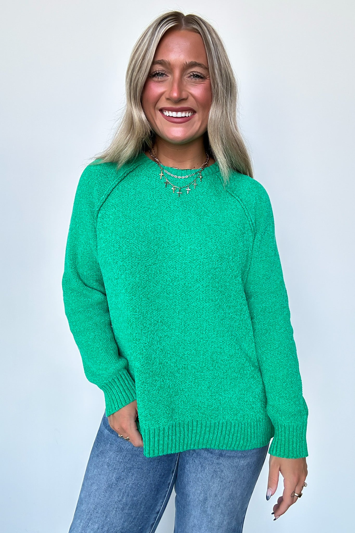  Easily Endearing Chenille Knit Raglan Sweater - BACK IN STOCK - Madison and Mallory