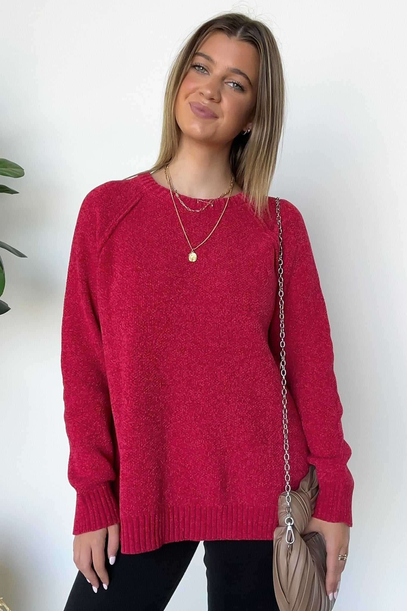  Easily Endearing Chenille Knit Raglan Sweater - BACK IN STOCK - Madison and Mallory