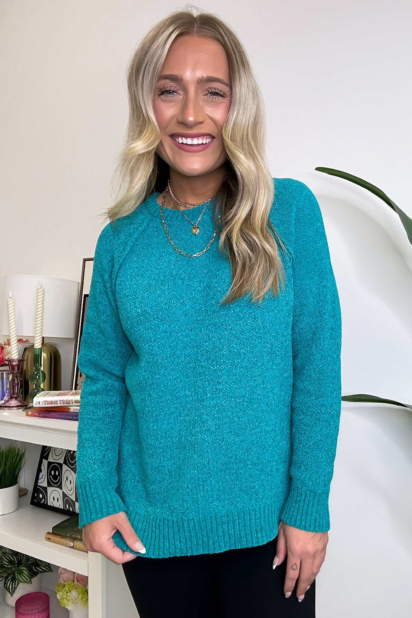 Easily Endearing Chenille Knit Raglan Sweater - BACK IN