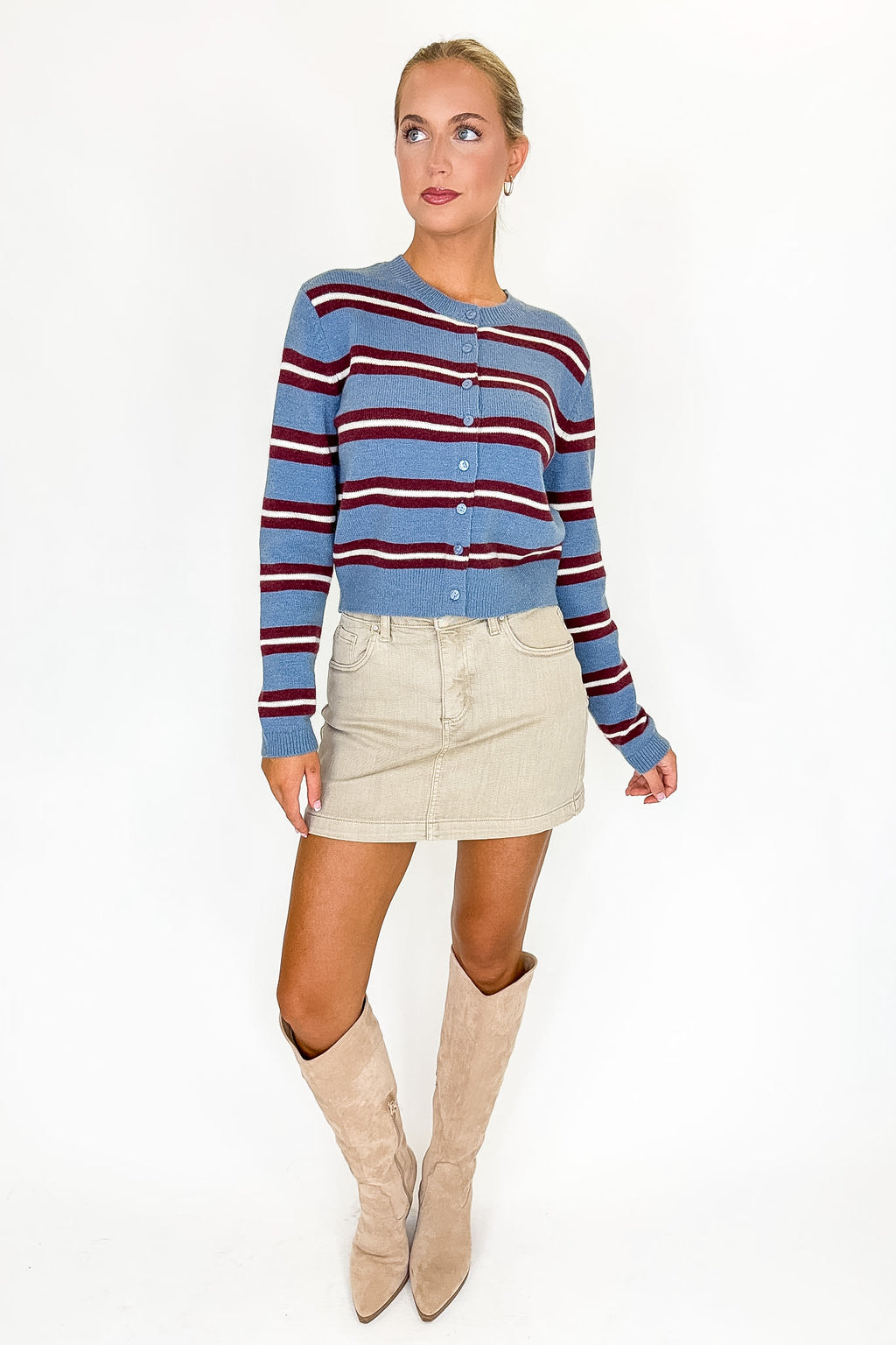 Easily Charmed Striped Cardigan - Madison and Mallory