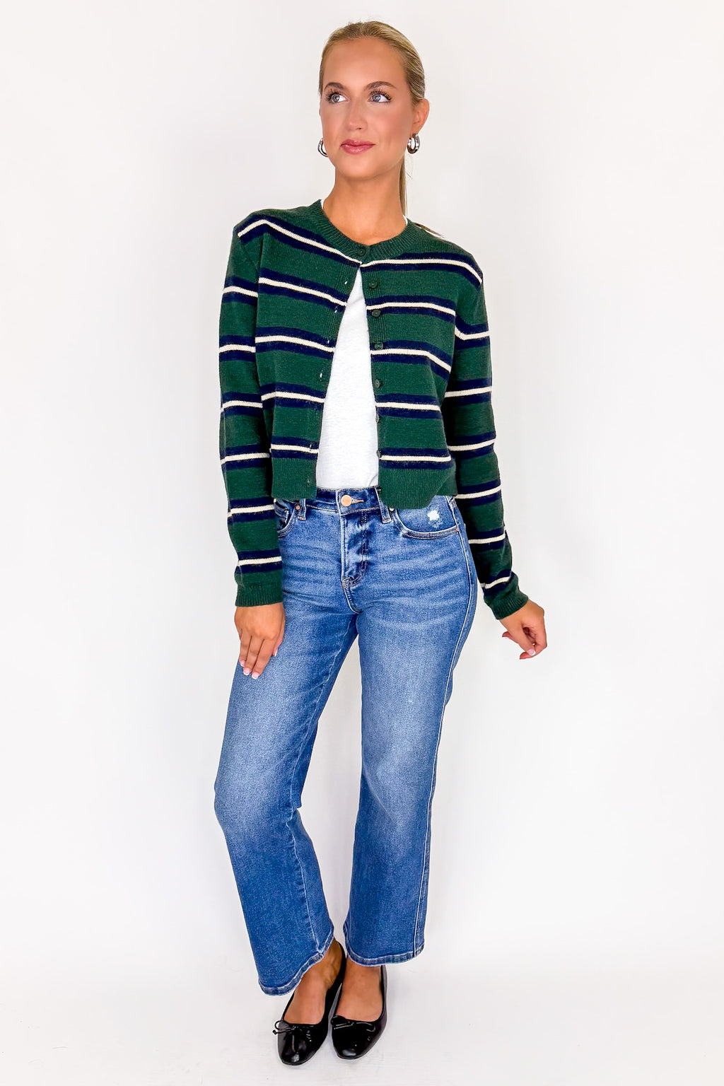 Easily Charmed Striped Cardigan - Madison and Mallory
