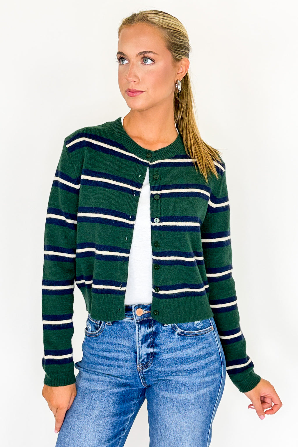 Easily Charmed Striped Cardigan - Madison and Mallory