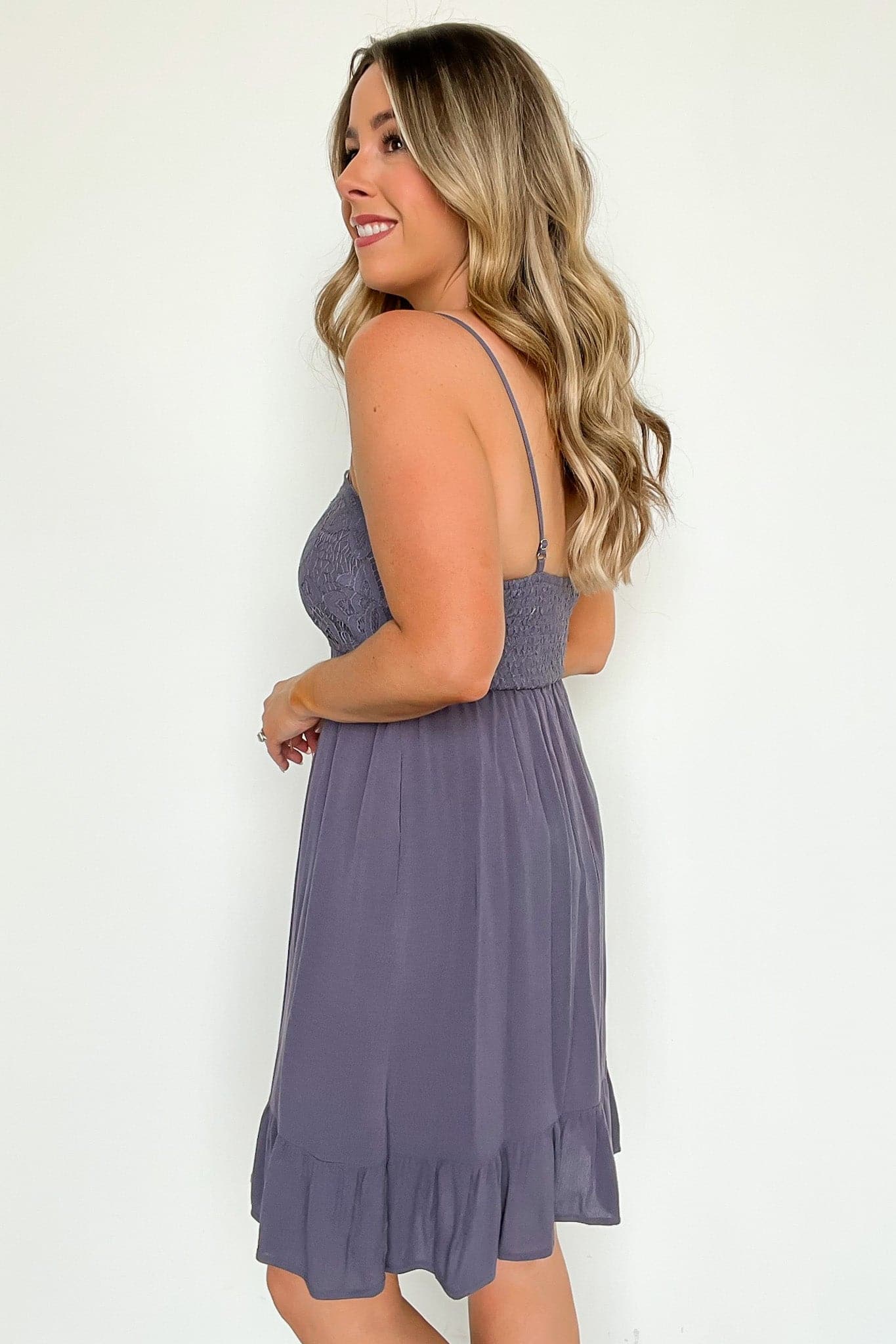  Easy Attention Lace Bodice Ruffle Dress - FINAL SALE - Madison and Mallory