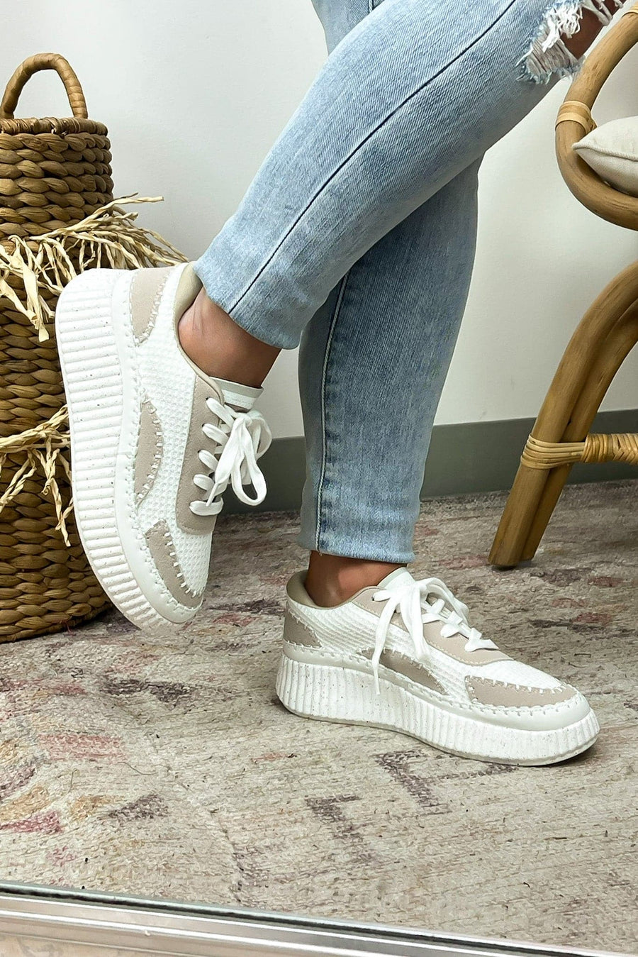  Easy Essential Contrast Lace Up Sneaker - Madison and Mallory