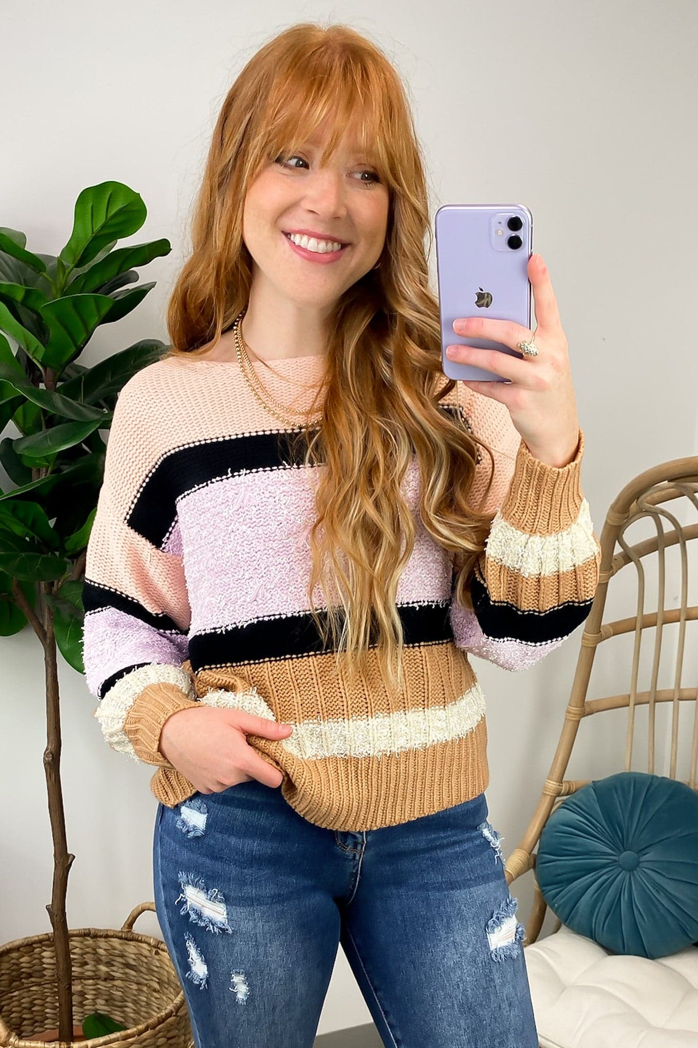  Easy Inspiration Color Block Striped Sweater - FINAL SALE - Madison and Mallory