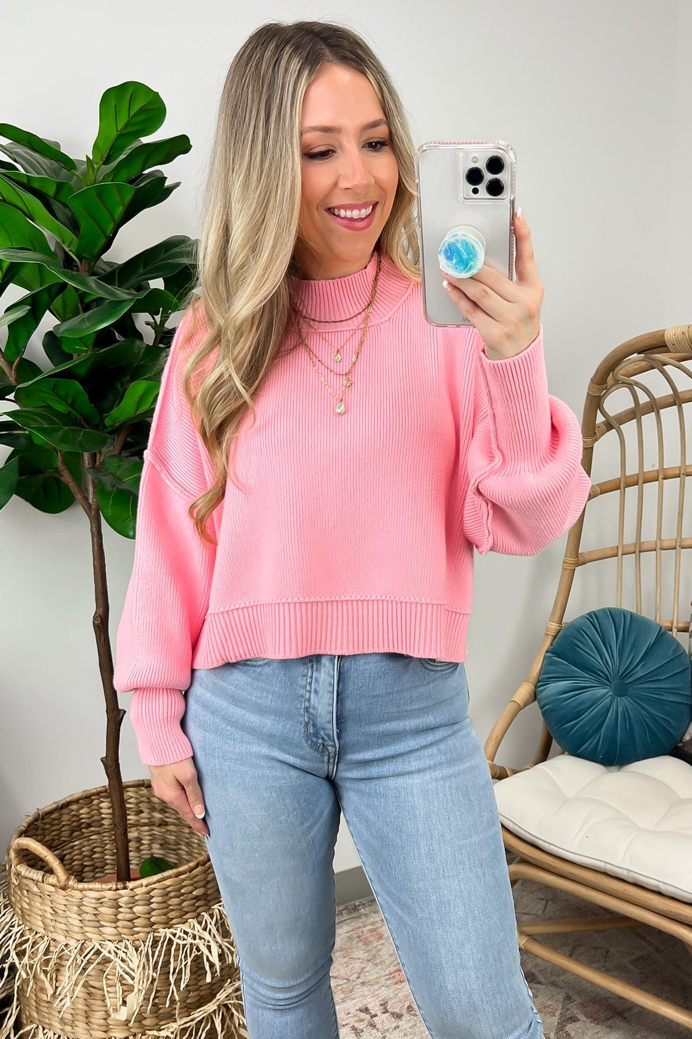 Dark Pink / SM Easy Retreat Cropped Oversized Sweater | BACK IN STOCK + NEW COLORS - Madison and Mallory