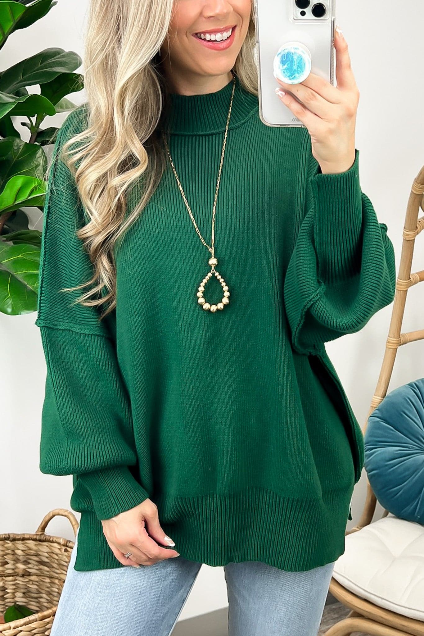 Easy Retreat Oversized Side Slit Sweater - FINAL SALE · Madison +