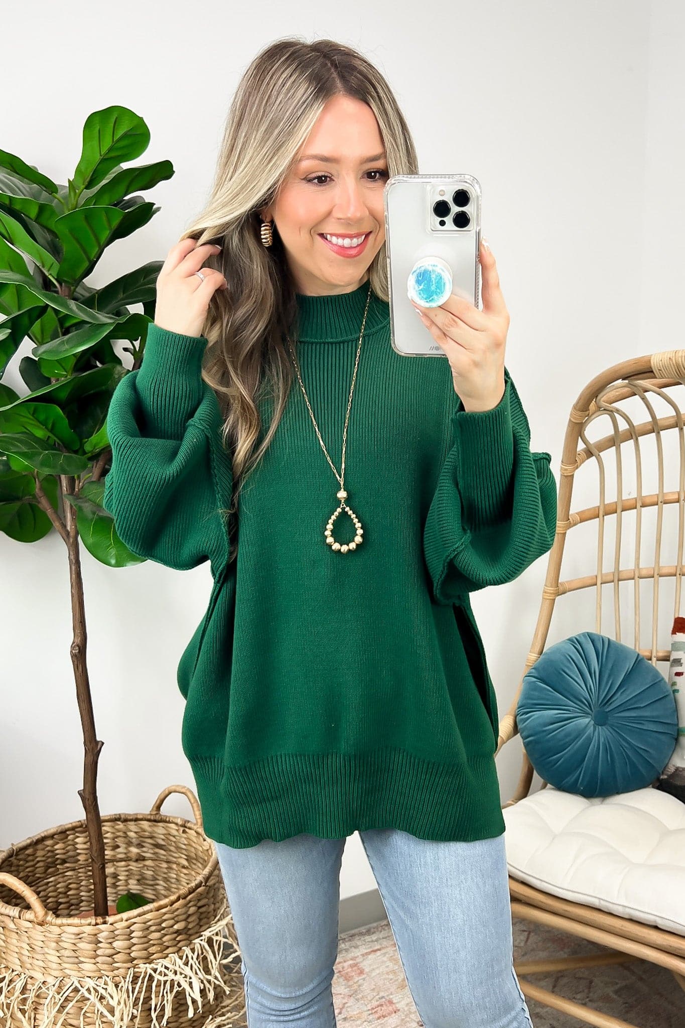 Easy Retreat Oversized Side Slit Sweater - FINAL SALE · Madison +
