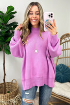 Easy Retreat Oversized Side Slit Sweater - FINAL SALE - Madison and Mallory