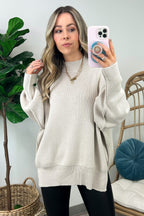  Easy Retreat Oversized Side Slit Sweater - BACK IN STOCK - Madison and Mallory