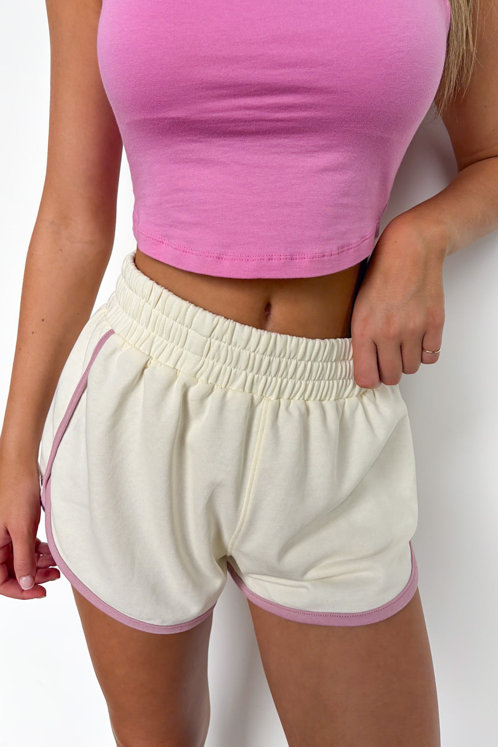 Lavender/Cream / S Active Energy Color Block Knit Shorts - Madison and Mallory