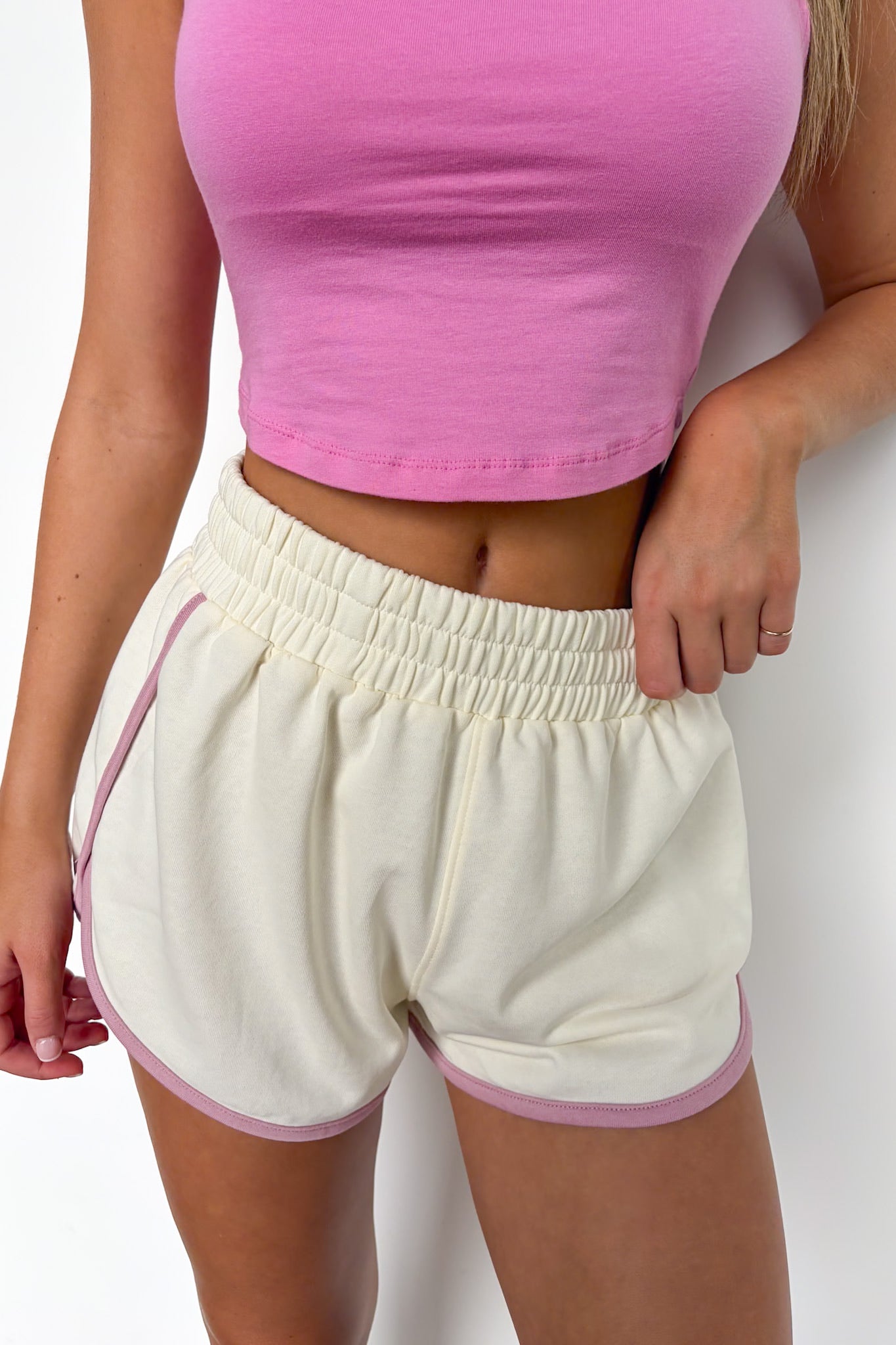 Lavender/Cream / S Active Energy Color Block Knit Shorts - Madison and Mallory