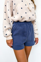 Navy / S Easy Comfort Knit Detail Lounge Shorts - Madison and Mallory