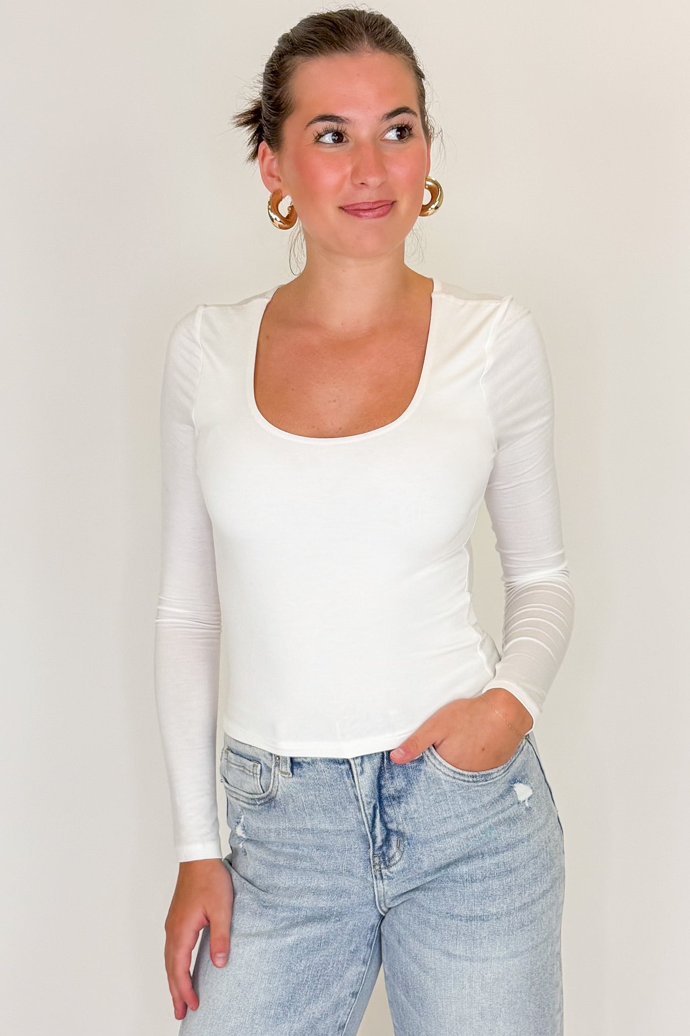Easy Form Scoop Neck Top