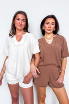 Easy Motion Terry Knit Top and Shorts Set - Madison and Mallory