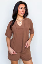 Easy Motion Terry Knit Top and Shorts Set - Madison and Mallory