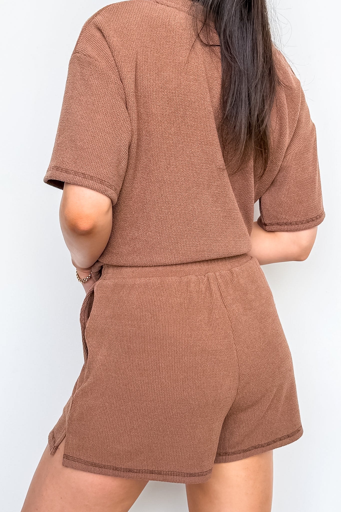 Easy Motion Terry Knit Top and Shorts Set
