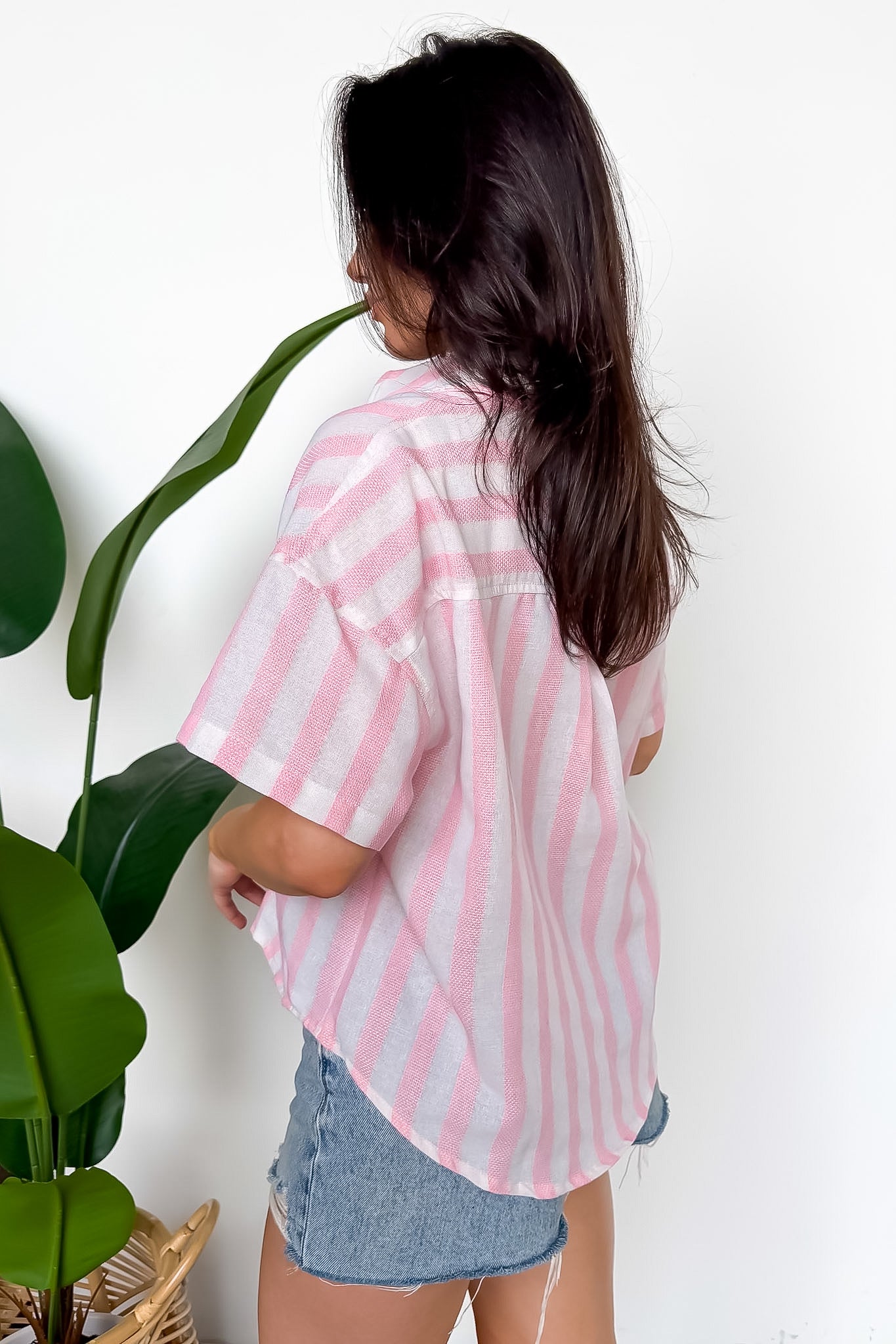 Easy Stripe Mix Button Down Boxy Top - Madison and Mallory