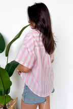 Easy Stripe Mix Button Down Boxy Top - Madison and Mallory