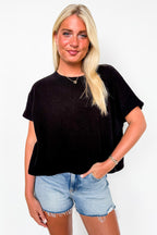 Black / SM Easy Weekend Oversized Top - Madison and Mallory