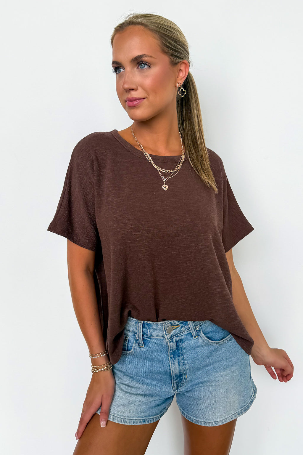 Brown / SM Easy Weekend Oversized Top - Madison and Mallory
