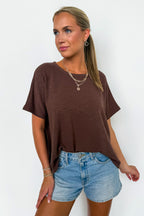 Brown / SM Easy Weekend Oversized Top - Madison and Mallory