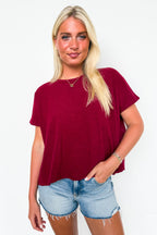 Cabernet / SM Easy Weekend Oversized Top - Madison and Mallory