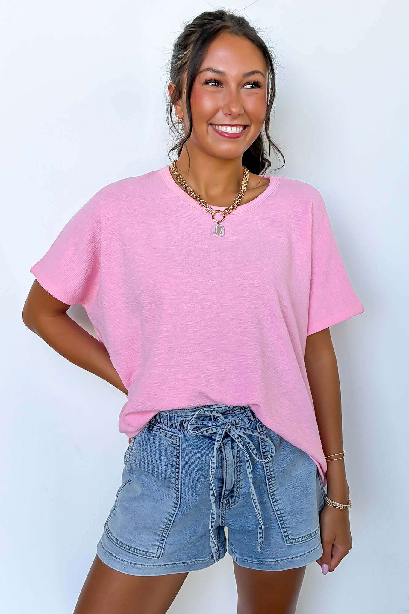 Dark Pink / SM Easy Weekend Oversized Top - Madison and Mallory
