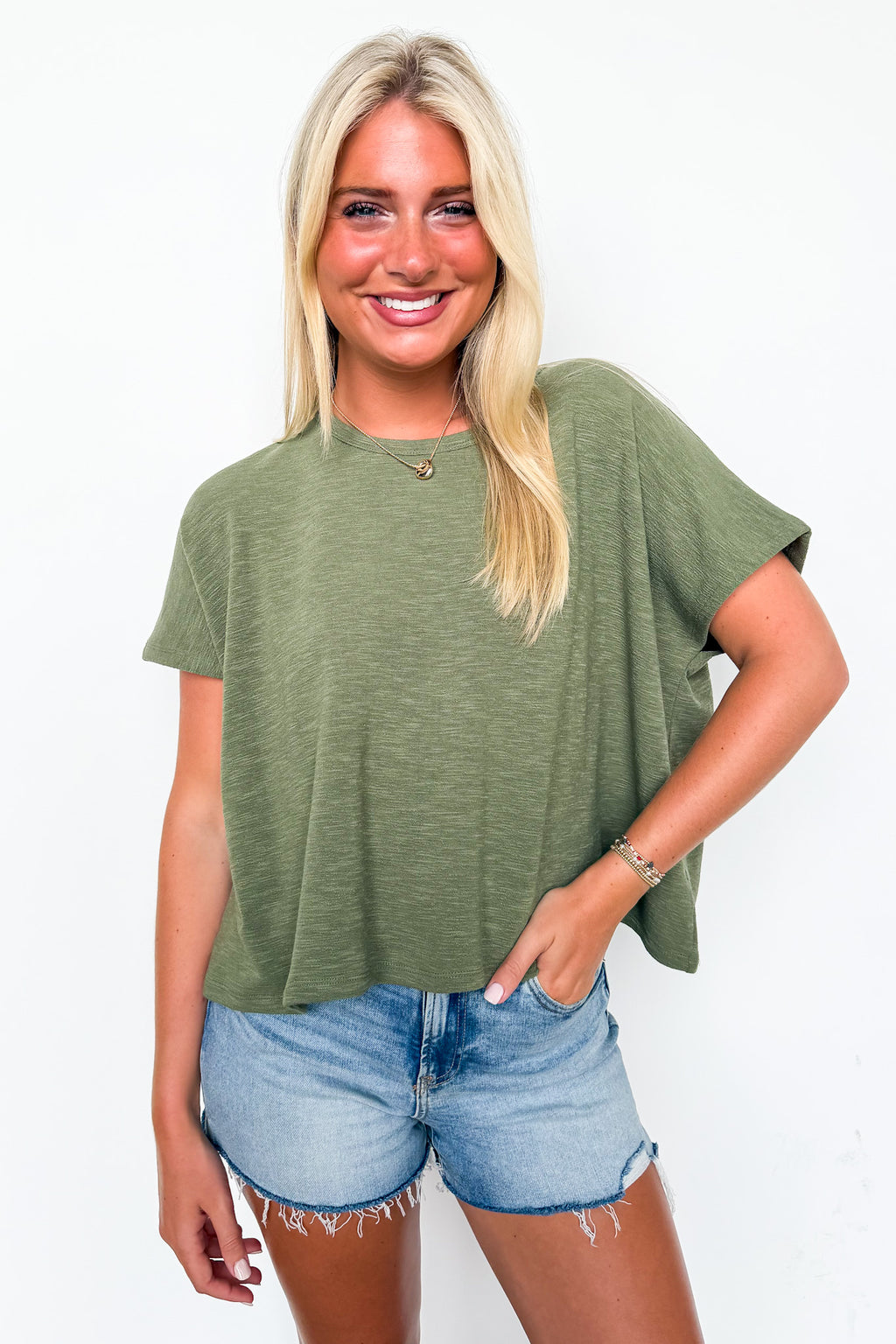 Light Olive / SM Easy Weekend Oversized Top - Madison and Mallory