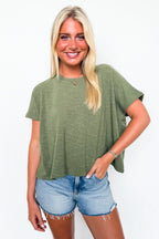 Light Olive / SM Easy Weekend Oversized Top - Madison and Mallory