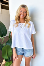 White / SM Easy Weekend Oversized Top - Madison and Mallory