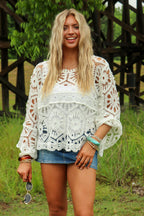 Eden Drift Openwork Crochet Top - Madison and Mallory