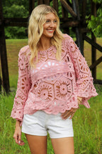 Eden Drift Openwork Crochet Top - Madison and Mallory