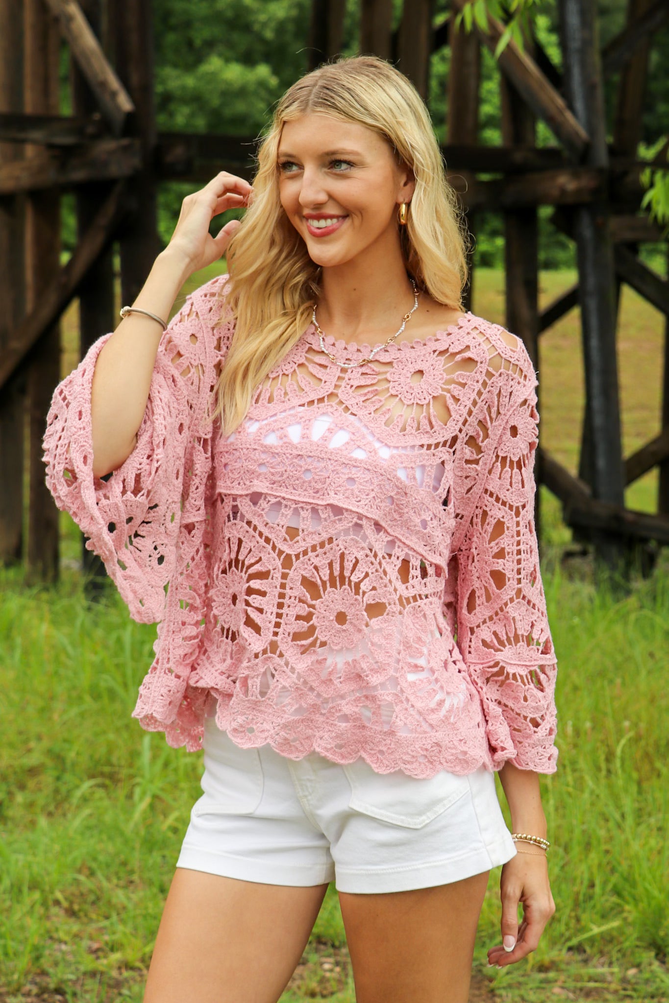 Eden Drift Openwork Crochet Top · Madison + Mallory