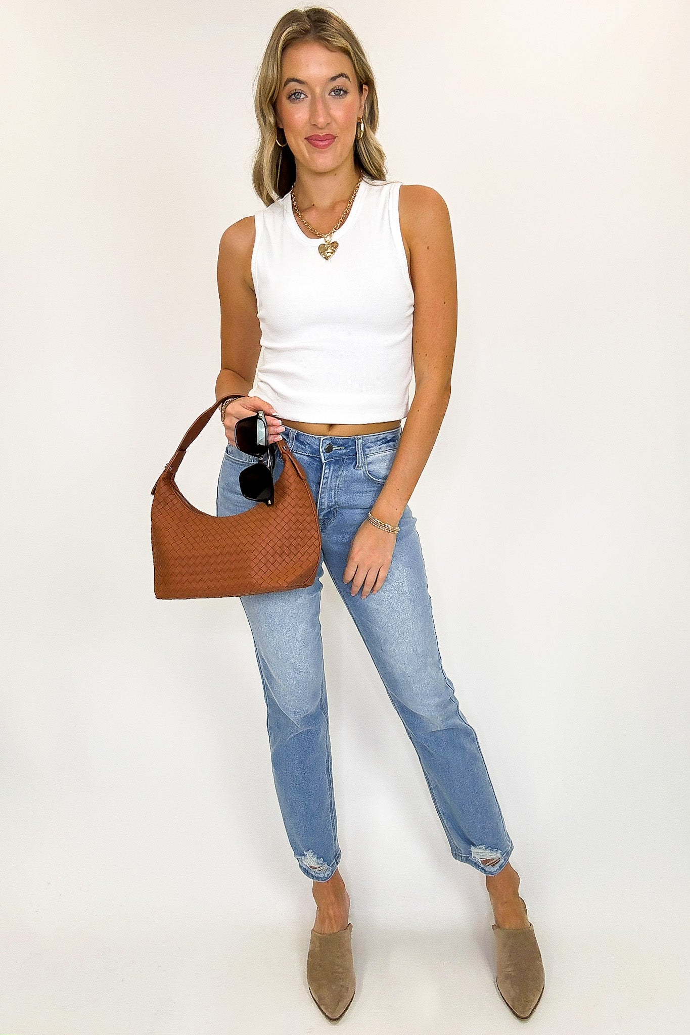 Edge Line Distressed Hem Straight Jeans - FINAL SALE - Madison and Mallory