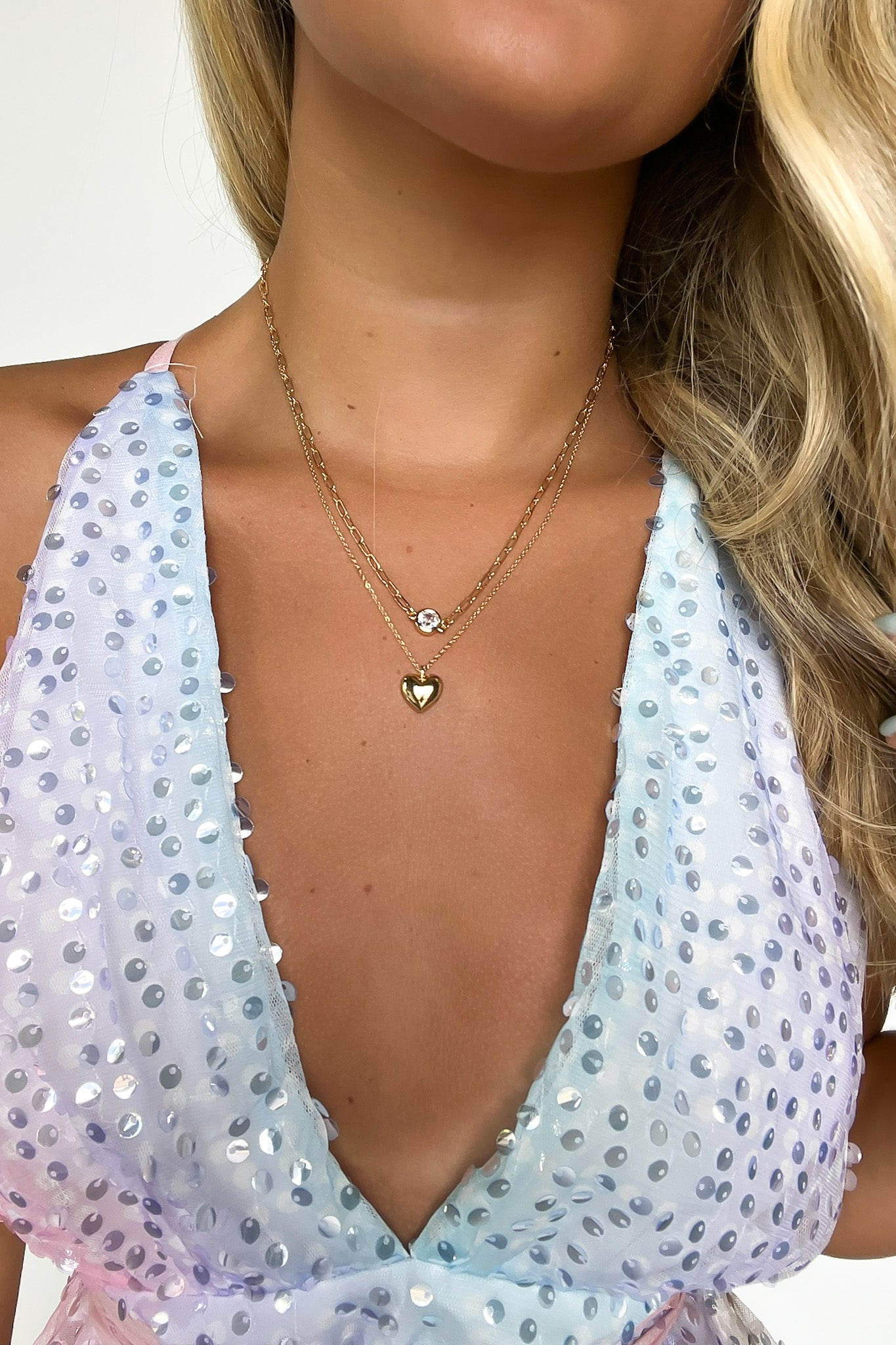  Effective Charm Heart Layered Chain Necklace - Madison and Mallory