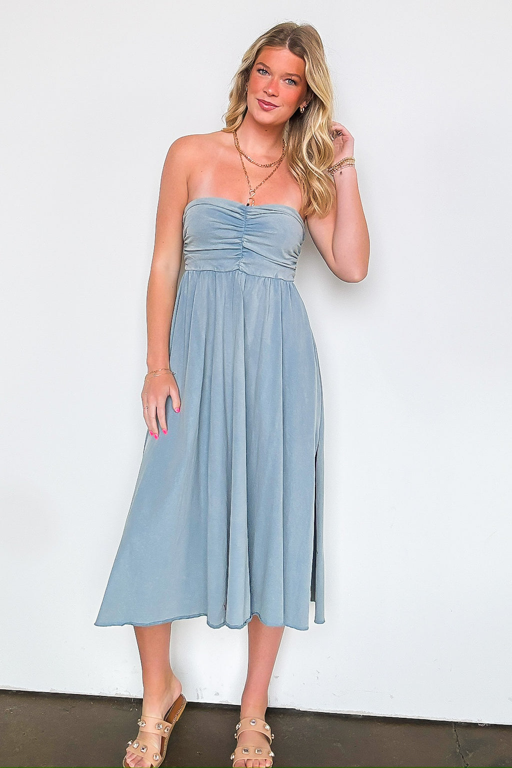 Effortless Comfort Convertible Mineral Washed Dress - Madison and Mallory
