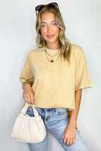 Effortless Ease Mineral Washed Cotton Oversized Slit Tee - Madison and Mallory