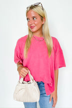 Effortless Ease Mineral Washed Cotton Oversized Slit Tee - Madison and Mallory