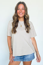 Effortless Ease Mineral Washed Cotton Oversized Slit Tee - Madison and Mallory