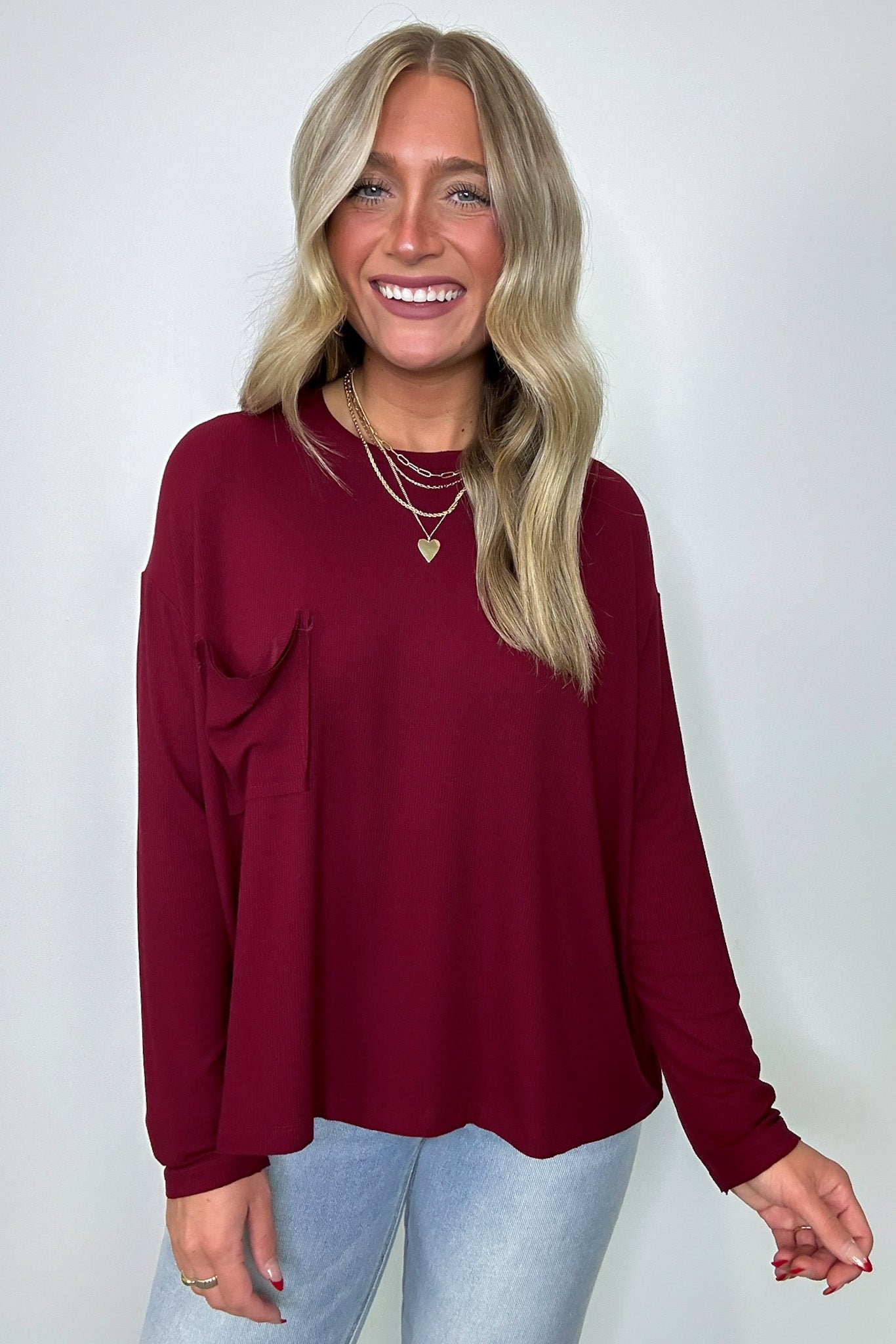  Effortless Ease Rib Knit Dolman Pocket Top - Madison and Mallory