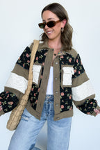 Effortless Escape Floral Patched Jacket - BACK IN STOCK - Madison and Mallory
