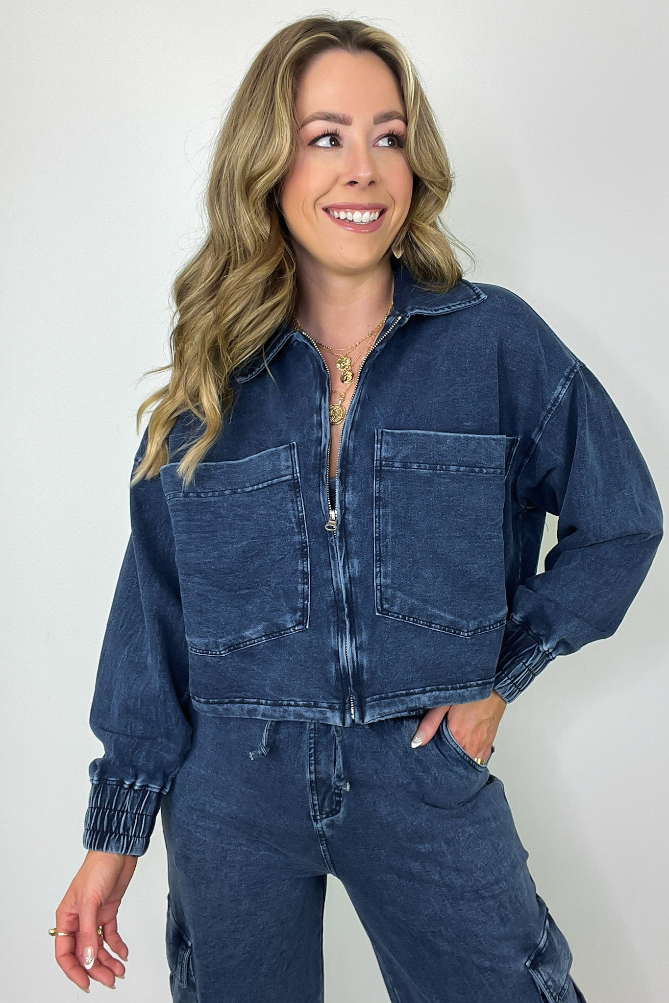  Effortless Impulse Mineral Wash Boxy Denim Jacket - Madison and Mallory