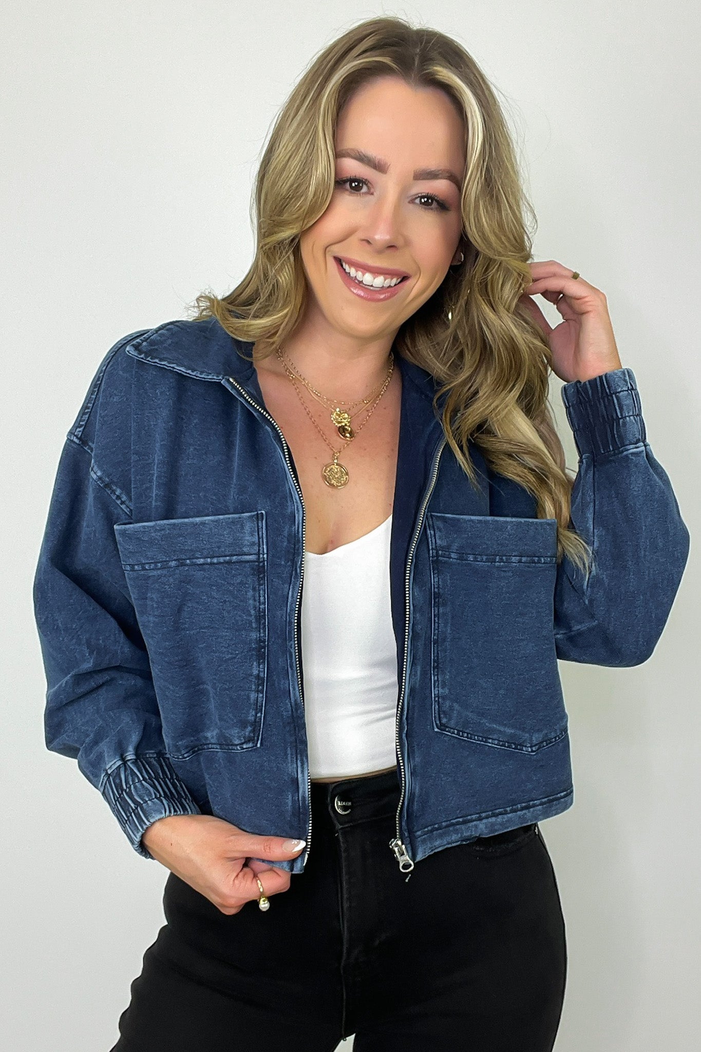  Effortless Impulse Mineral Wash Boxy Denim Jacket - Madison and Mallory