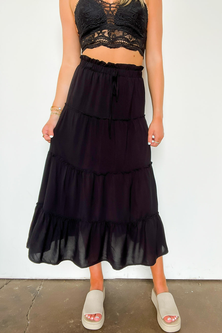  Effortless Intention Ruffle Tiered Maxi Skirt - Madison and Mallory