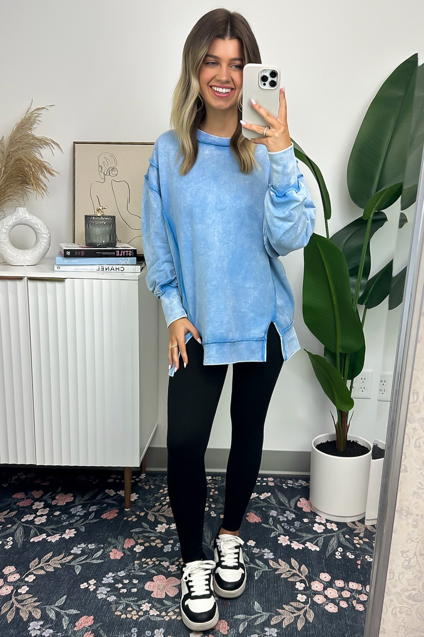  Effortless Outing Acid Wash Exposed Seam Pullover - FINAL SALE - Madison and Mallory